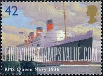 FindYourStampsValue: Great Britain (United Kingdom): Ocean Liners - RMS Queen Mary, 1936