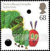 FindYourStampsValue: Great Britain (United Kingdom): Animals from Children's Books - The very Hungry Caterpillar, from The very Hungry Caterpillar, by Eric Carle