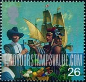 FindYourStampsValue: Great Britain (United Kingdom): Emigration - Pilgrim Fathers
