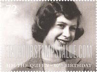 FindYourStampsValue: Great Britain (United Kingdom): Queen Elizabeth II, 80th Birthday - Queen as Teenager, 1940