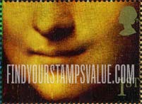 FindYourStampsValue: Great Britain (United Kingdom): Famous Smiles - Mona Lisa, Booklet Stamp