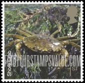 FindYourStampsValue: Great Britain (United Kingdom): Marine Life - Shore Crab