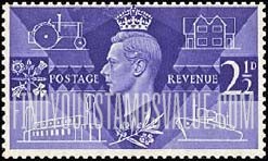 FindYourStampsValue: Great Britain (United Kingdom): Peace Issue - King George VI and Symbols of Peace and Industry