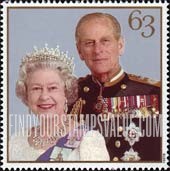 FindYourStampsValue: Great Britain (United Kingdom): Queen Elizabeth II, Prince Philip, 50th Wedding Anniversary - Anniversary Portrait