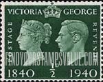 FindYourStampsValue: Great Britain (United Kingdom): Queen Victoria and King George VI - Half Penny