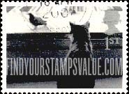 FindYourStampsValue: Great Britain (United Kingdom): Dogs and Cats - Cat looking at Bird through Window, Self-Adhesive Booklet Stamp