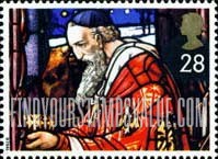 FindYourStampsValue: Great Britain (United Kingdom): Christmas, Stained Glass Windows - King offering Gold Crown