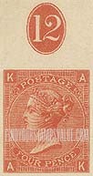 FindYourStampsValue: Great Britain (United Kingdom): Queen Victoria - Four Pence Vermilion