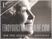 FindYourStampsValue: Great Britain (United Kingdom): Queen Elizabeth II, 80th Birthday - Queen wearing Hat, 2001