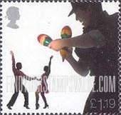 FindYourStampsValue: Great Britain (United Kingdom): Musicians and Dancers - Maracas Player and Dancers