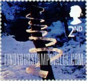 FindYourStampsValue: Great Britain (United Kingdom): Christmas, Ice and Snow Sculptures by Andy Goldsworthy - Ice Spiral, Self-Adhesive Stamp