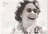 FindYourStampsValue: Great Britain (United Kingdom): Queen Elizabeth II, 80th Birthday - Queen wearing Sunglasses, 1972