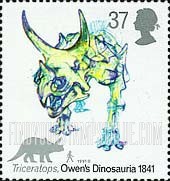 FindYourStampsValue: Great Britain (United Kingdom): Dinosaurs - Triceratops