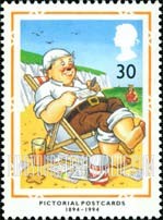 FindYourStampsValue: Great Britain (United Kingdom): British Picture Postcards, Centenary, Seaside Characters - 'Wish You Were Here'