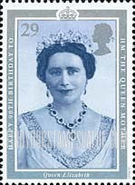 FindYourStampsValue: Great Britain (United Kingdom): Queen Mother, 90th Birthday - Portrait of Queen Elizabeth as Queen Consort, 1937