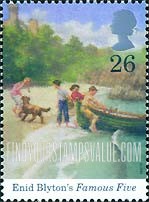 FindYourStampsValue: Great Britain (United Kingdom): Enid Blyton, Author of Children's Stories, Birth Centenary - "Famous Five"