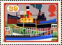 FindYourStampsValue: Great Britain (United Kingdom): British Canals, Bicentenary - Crinan Canal, Steamers and Fishing Boats