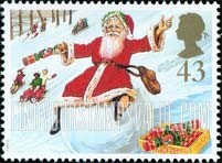 FindYourStampsValue: Great Britain (United Kingdom): Christmas Crackers - Santa on Giant Snowball holding Cracker