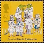 FindYourStampsValue: Great Britain (United Kingdom): Genetics - Scientists with Animals