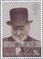 FindYourStampsValue: Great Britain (United Kingdom): Birth Centenary of Sir Winston Churchill - Churchill, Prime Minister, 1940