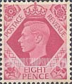 FindYourStampsValue: Great Britain (United Kingdom): King George VI - Eight Pence