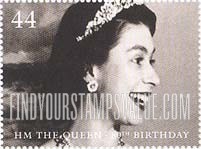 FindYourStampsValue: Great Britain (United Kingdom): Queen Elizabeth II, 80th Birthday - Queen wearing Tiara, 1951