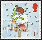 FindYourStampsValue: Great Britain (United Kingdom): Christmas - Robins and Birdhouse, Self-Adhesive Stamp