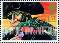 FindYourStampsValue: Great Britain (United Kingdom): Greetings, Children's Characters - Long John Silver, Parrot