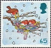 FindYourStampsValue: Great Britain (United Kingdom): Christmas - Robins and Nest, Self-Adhesive Stamp