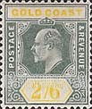 FindYourStampsValue: Gold Coast: King Edward VII - Two Shillings Six Pence