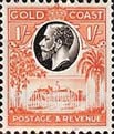 FindYourStampsValue: Gold Coast: Cristiansborg Castle and King George V - One Shilling