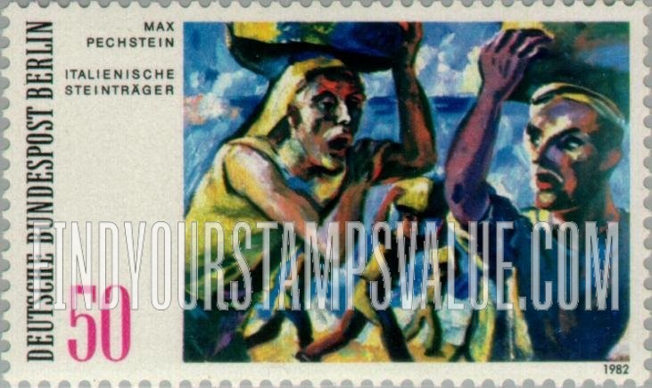 FindYourStampsValue: BERLIN - Italian Stone Carriers, by Max Pechstein