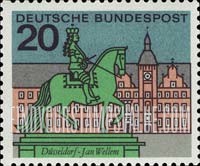 FindYourStampsValue: State Capitals - Jan Wellem (Johann Wilhelm II) Statue, Düsseldorf