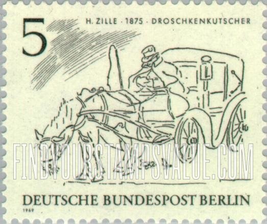 FindYourStampsValue: BERLIN - 19th Century Berliners: Hack, by Heinrich Zille, horizontal