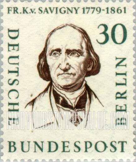 FindYourStampsValue: BERLIN - Portraits: Friedrich Karl von Savigny, Law Teacher