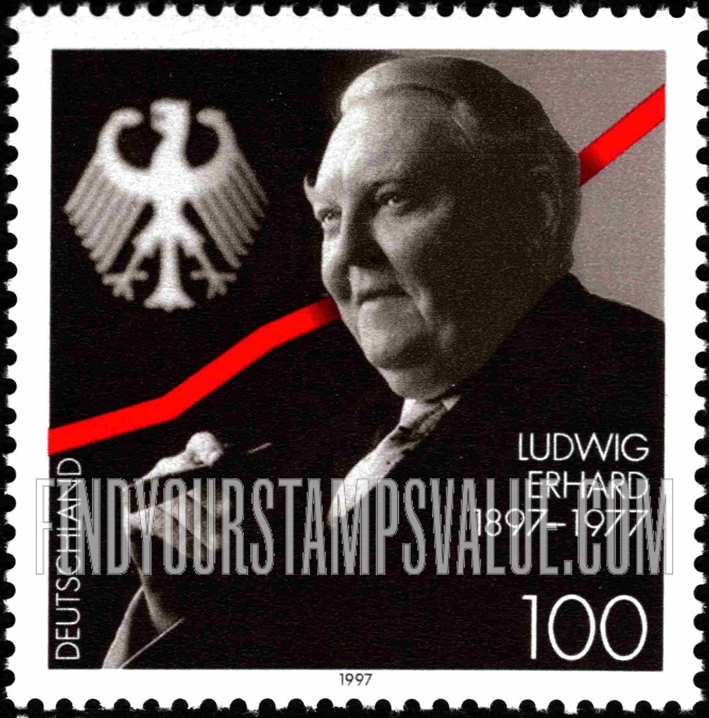FindYourStampsValue: Chancellor Ludwig Erhard (1897-1977)