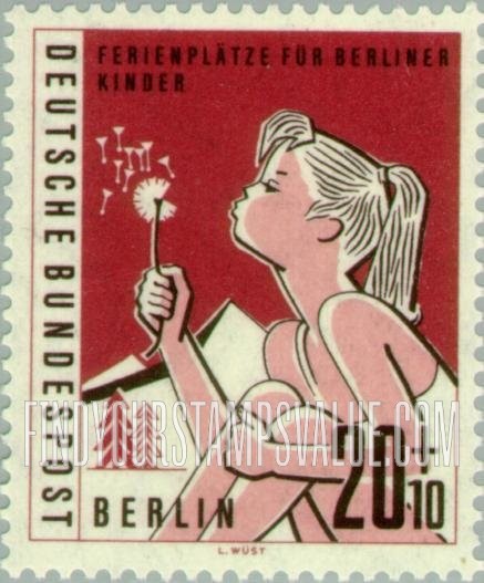 FindYourStampsValue: OCCUPATION SEMI-POSTAL - Girl with flower and mountains
