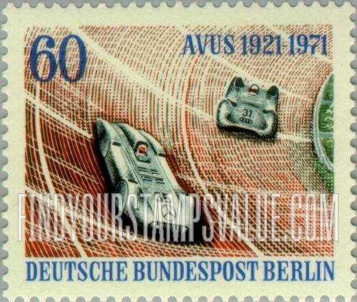 FindYourStampsValue: BERLIN - Racing Cars: Mercedes and Auto Union cars racing on North embankment