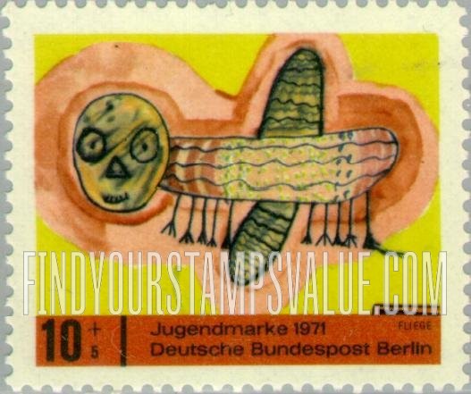 FindYourStampsValue: OCCUPATION SEMI-POSTAL - Children’s Drawings Type of 1971: Fly
