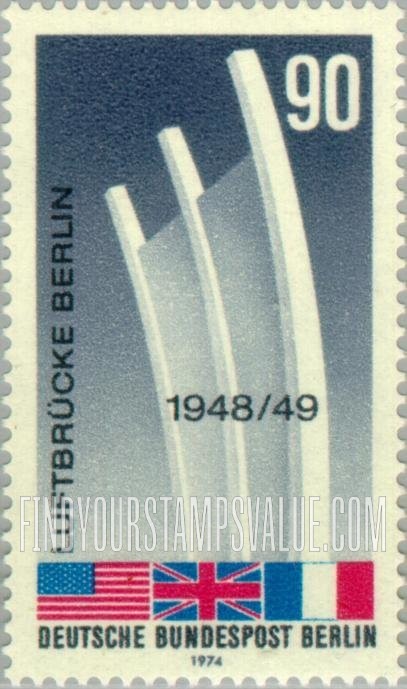 FindYourStampsValue: BERLIN - Airlift Memorial, Allied Flags