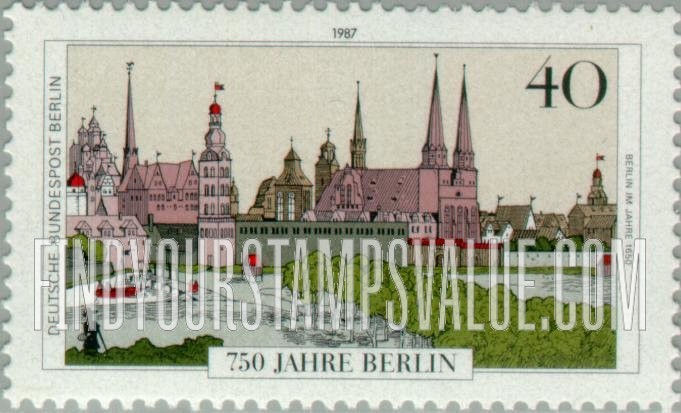 FindYourStampsValue: BERLIN - Berlin 750th Anniversary Type of Germany: Berlin, 1650, engraving by Caspar Merian