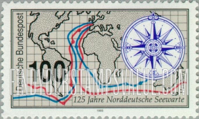 FindYourStampsValue: North German Naval Observatory, Hamburg, 125th Anniversary