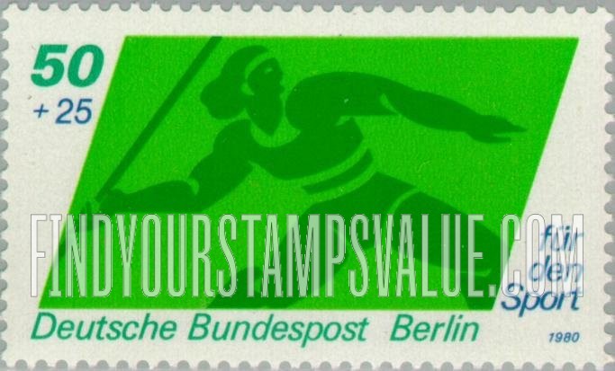 FindYourStampsValue: OCCUPATION SEMI-POSTAL - Sports Type of 1980: Javelin