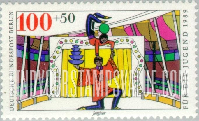FindYourStampsValue: OCCUPATION SEMI-POSTAL - Circus Type of 1989: Jugglers