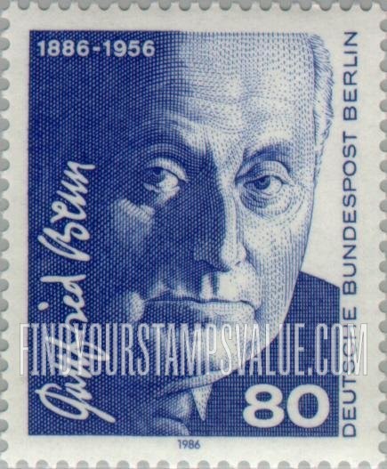 FindYourStampsValue: BERLIN - Gottfried Benn (1886-1956), Writer and Physician