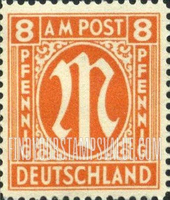 FindYourStampsValue: A. M. G. ISSUE - "M" in Circle
