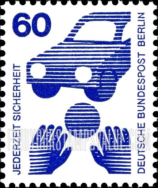 FindYourStampsValue: BERLIN - Accident Prevention Type of Germany: Traffic safety (ball rolling before car)