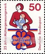 FindYourStampsValue: 25th Anniversary of Convalescent Mothers' Foundation - Mothers and Foundation Emblem