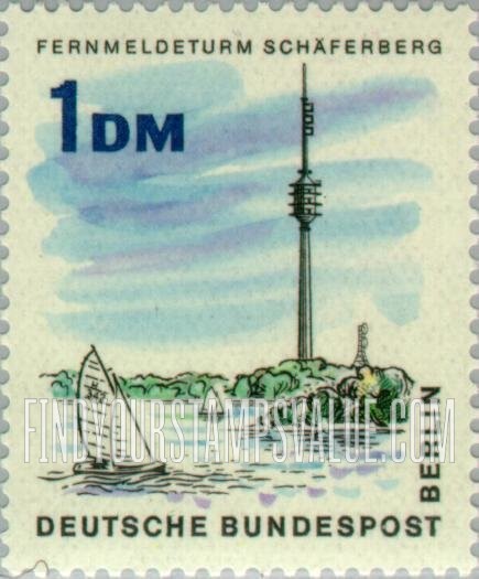 FindYourStampsValue: BERLIN - The New Berlin: Schaeferberg radio tower, Wannsee