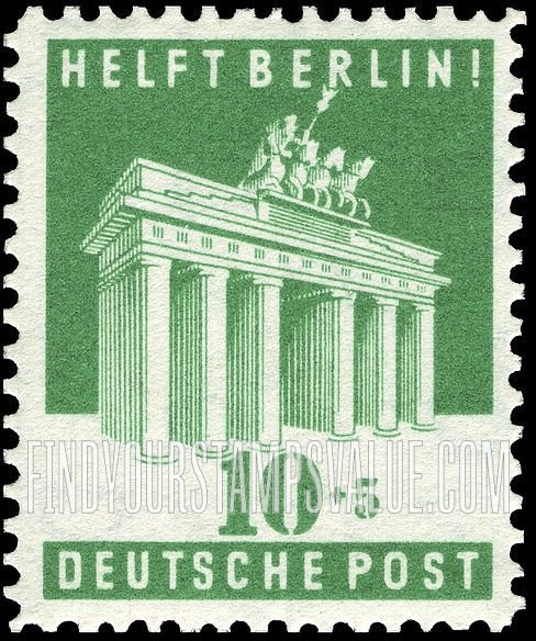 FindYourStampsValue: SEMI-POSTAL - Brandenburg Gate, Berlin
